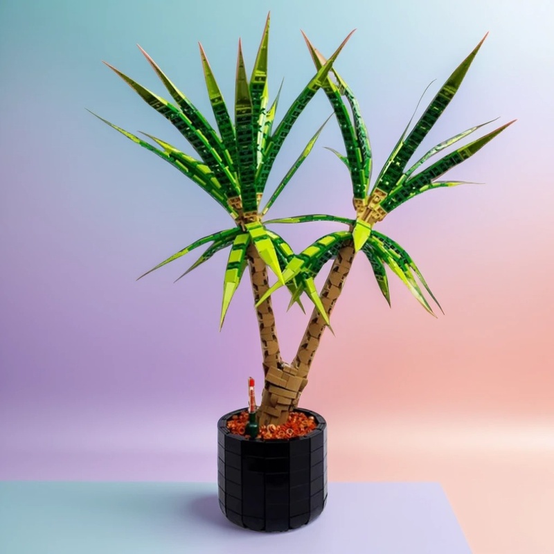 Dracaena Marginata - 1961PCS MOC 중세 성 드라카나 마르미나타