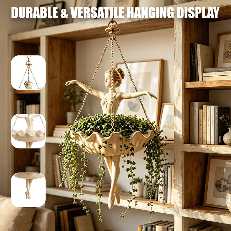 Spider Plant Hanging - 발레리나 모양 걸이형 화분, 금속 체인