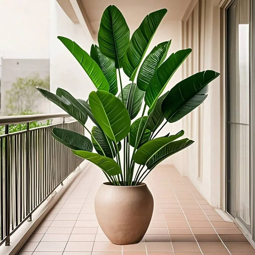 1개 18잎 인조 식물 대형 열대 야자수 가짜 바나나  - Dracaena Marginata 리뷰 및 가격